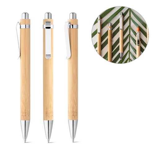 HERA. Bambus-Kugelschreiber mit einem Metallclip