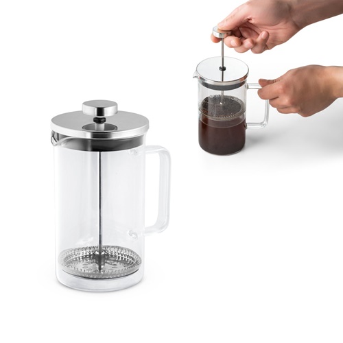 JENSON. Kaffeemaker aus Borosilikatglas und Edelstahl, 600 ml